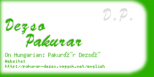 dezso pakurar business card